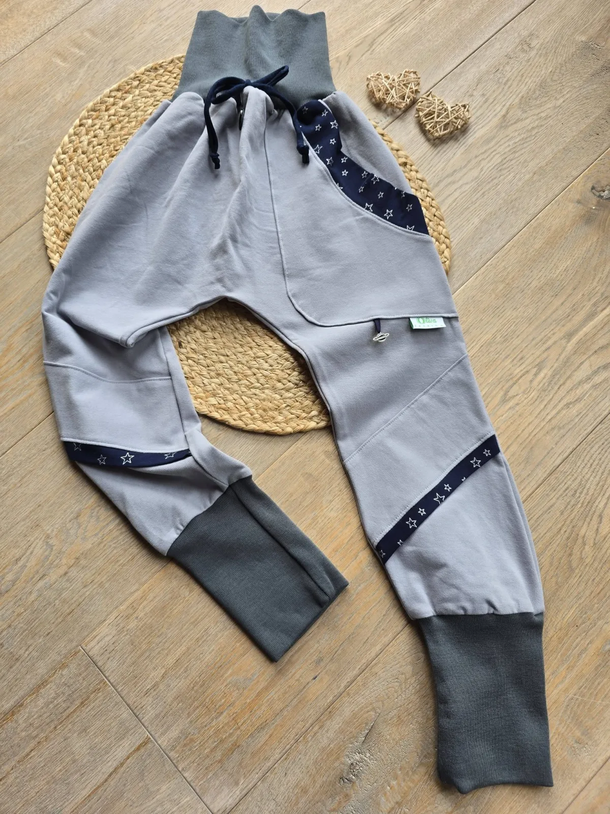 Organic Sweat Pumphose 122/128 Grau Unisex Sternen