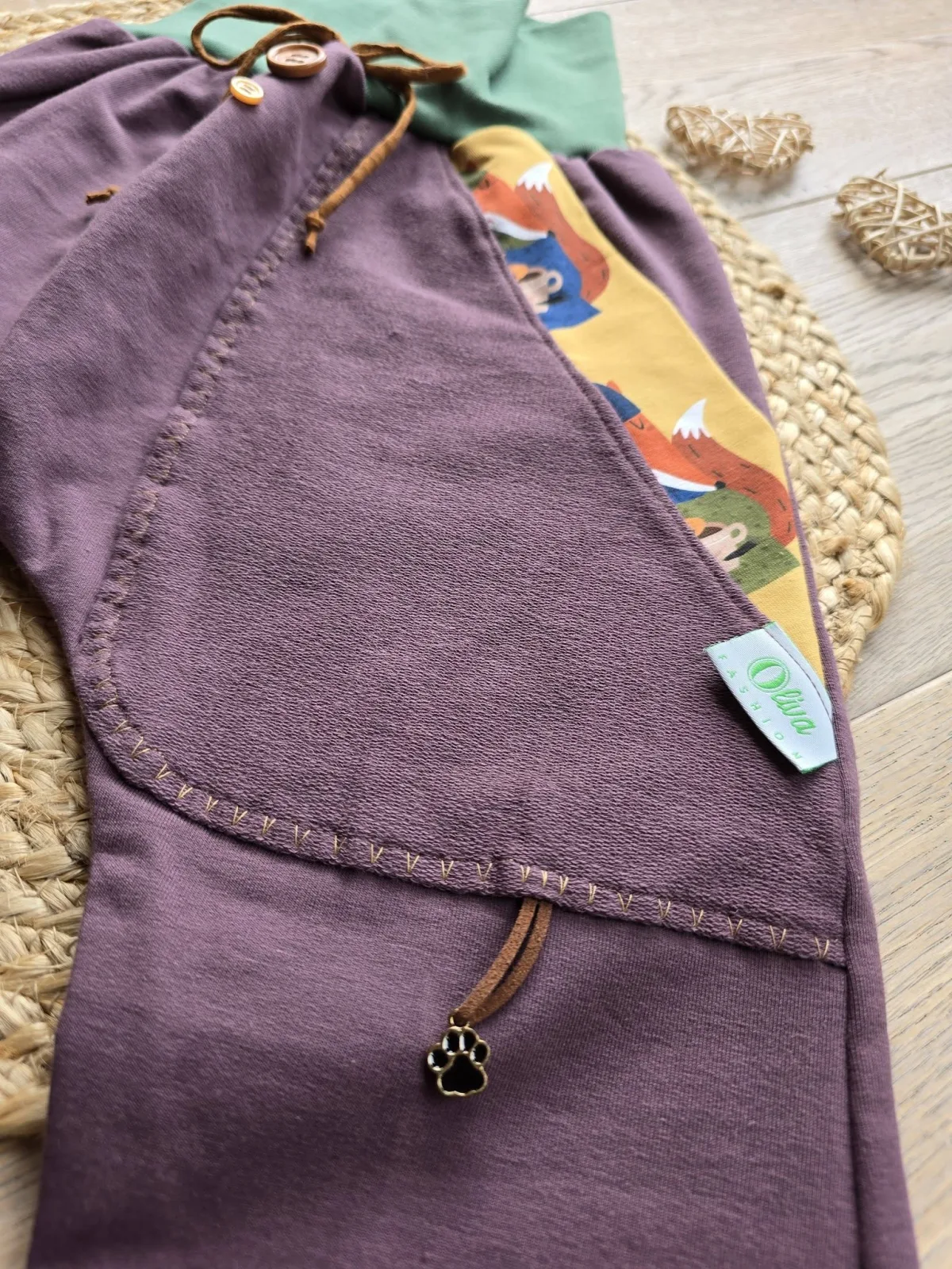 Organic Sweat Pumphose 122/128 Beere Unisex Mitwachshose Fuchs – Bild 3