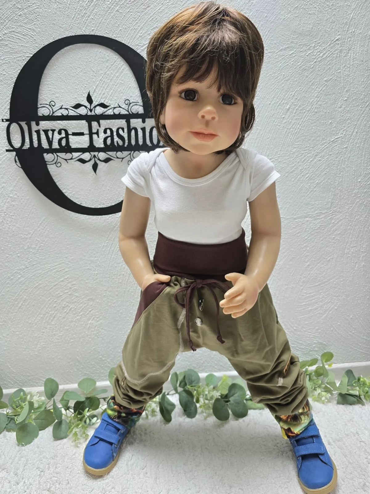 Sweat Organic Pumphose Gr.104/110 Khaki Mitwachshose Dinosaurier – Bild 5