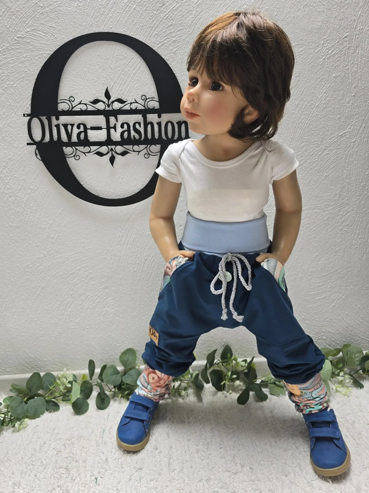 Sweat Organic Pumphose Mädchen Gr.104/110 Mitwachshose Abstrakt – Bild 6