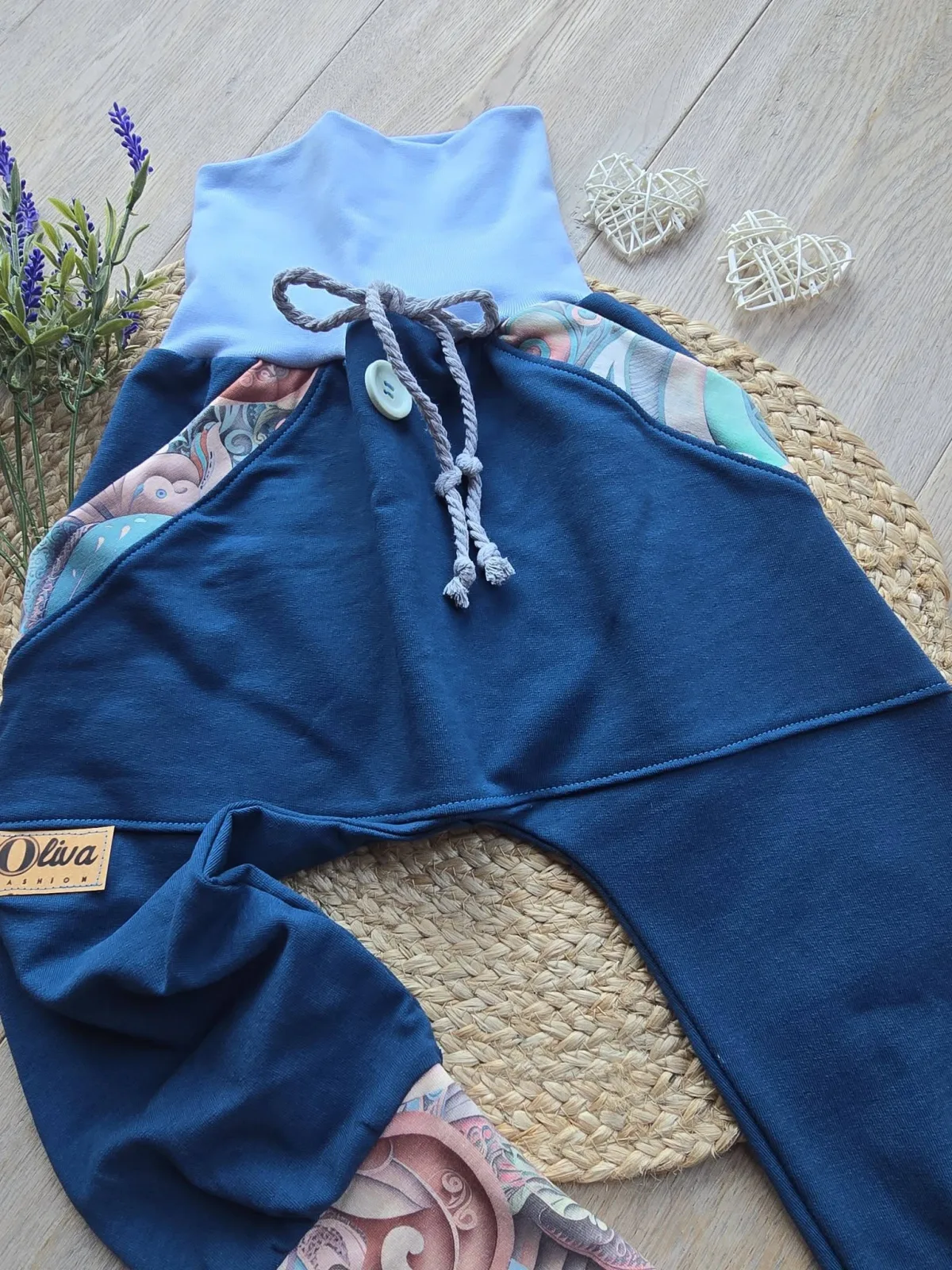 Sweat Organic Pumphose Mädchen Gr.104/110 Mitwachshose Abstrakt – Bild 3