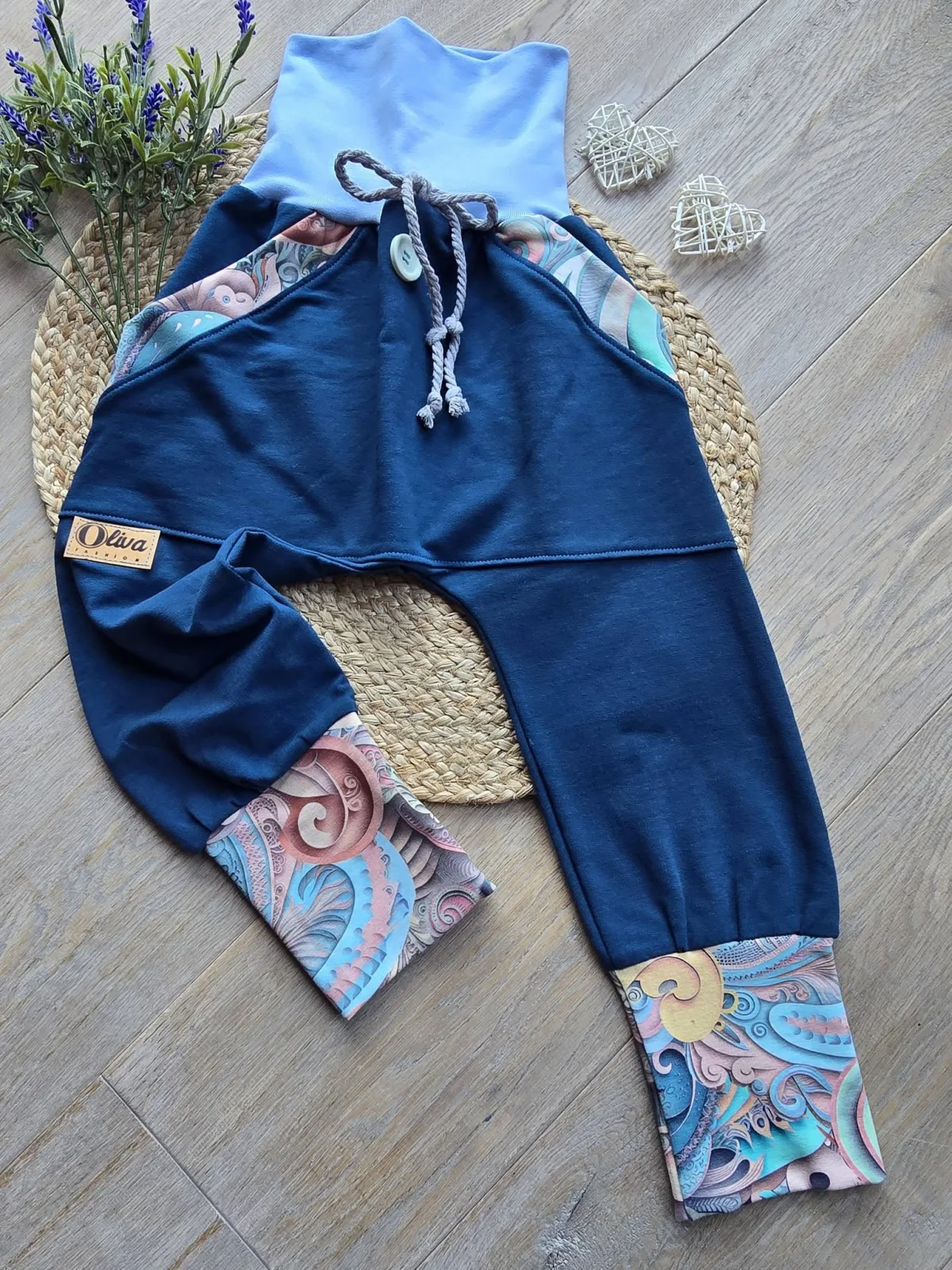 Sweat Organic Pumphose Mädchen Gr.104/110 Mitwachshose Abstrakt