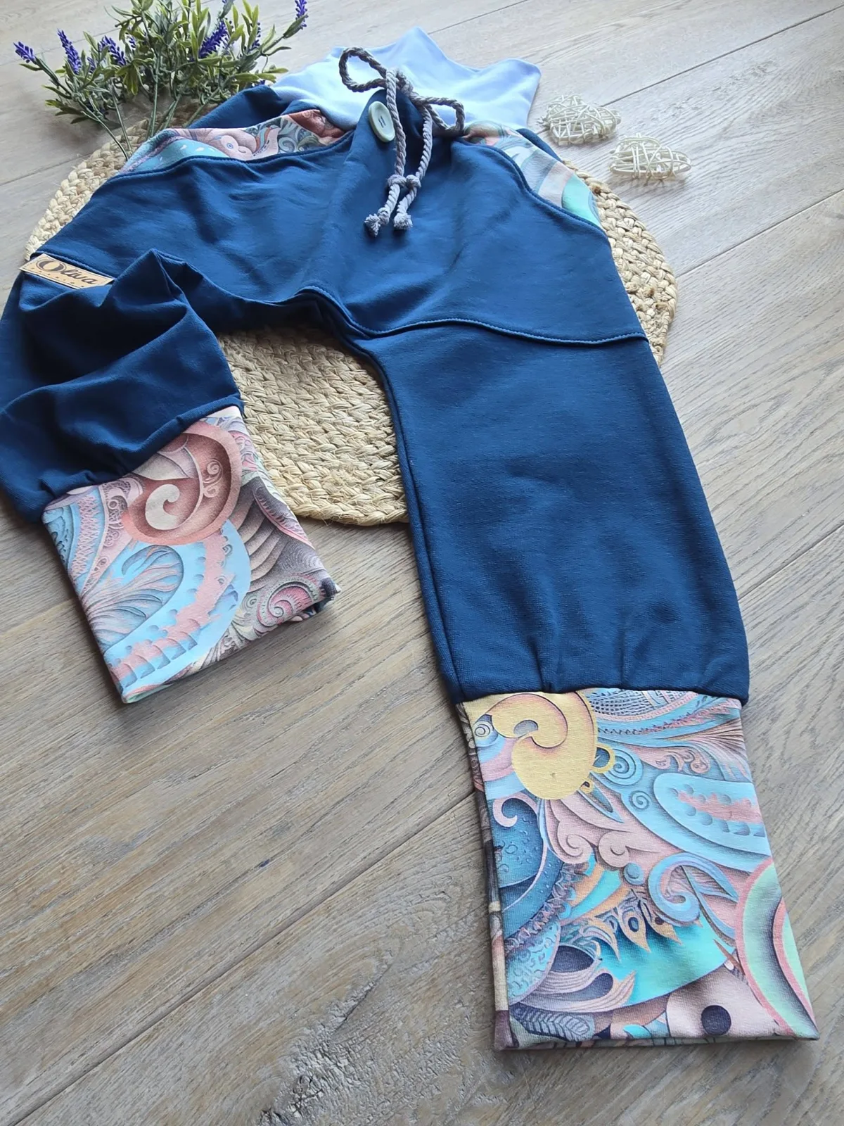 Sweat Organic Pumphose Mädchen Gr.104/110 Mitwachshose Abstrakt – Bild 7