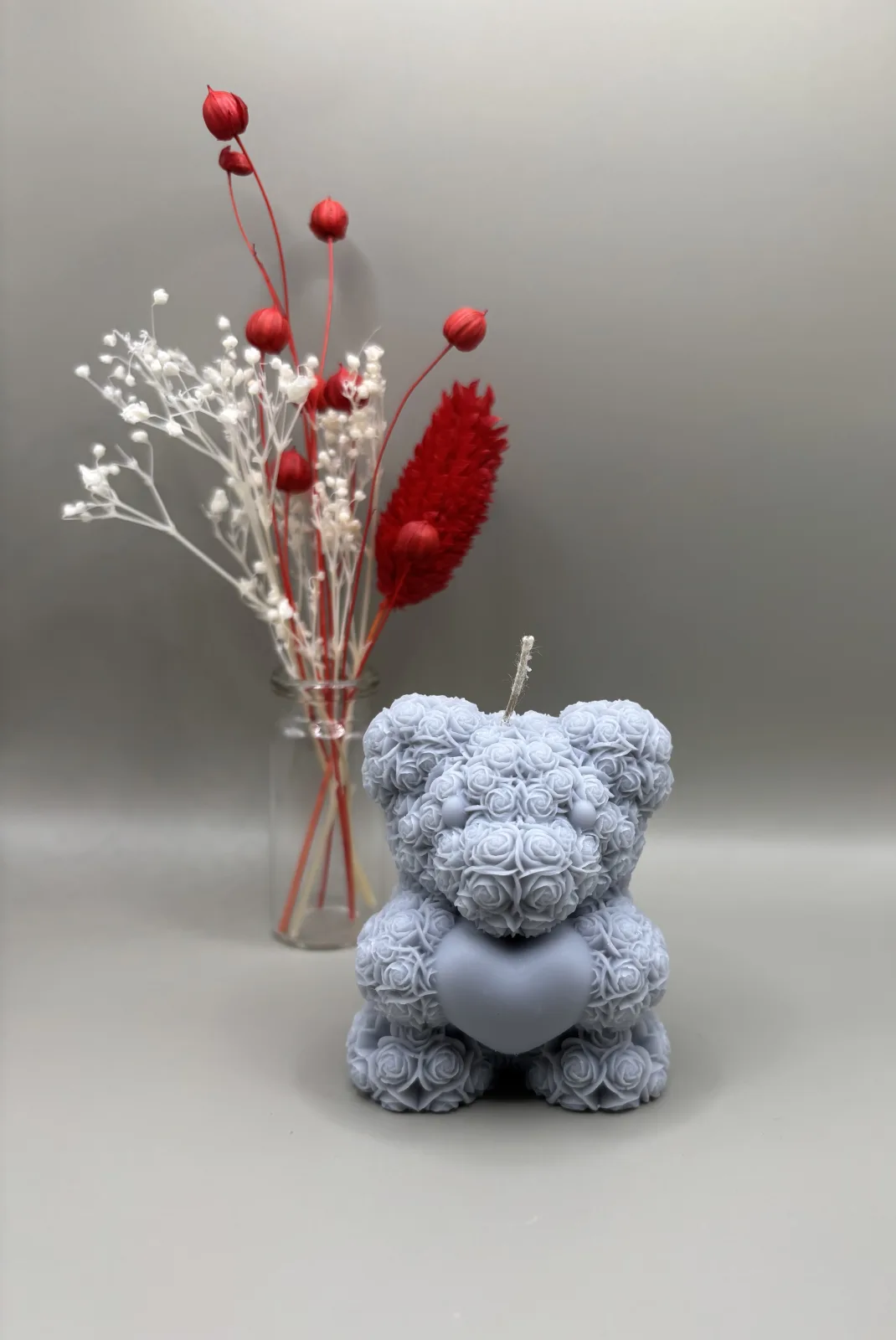 Rosen-Teddybär-Kerze – Bild 2