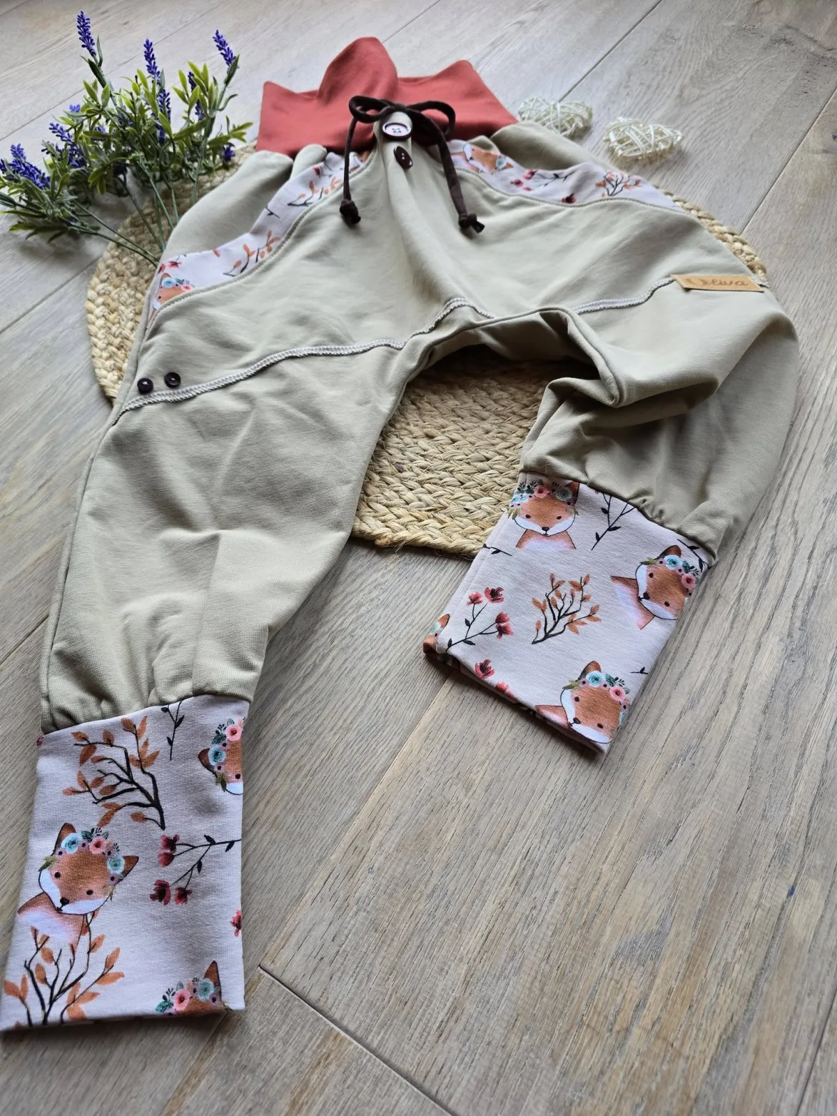 Organic Sweat Kinder Pumphose Gr.104/110 Mitwachshose Fuchs – Bild 6
