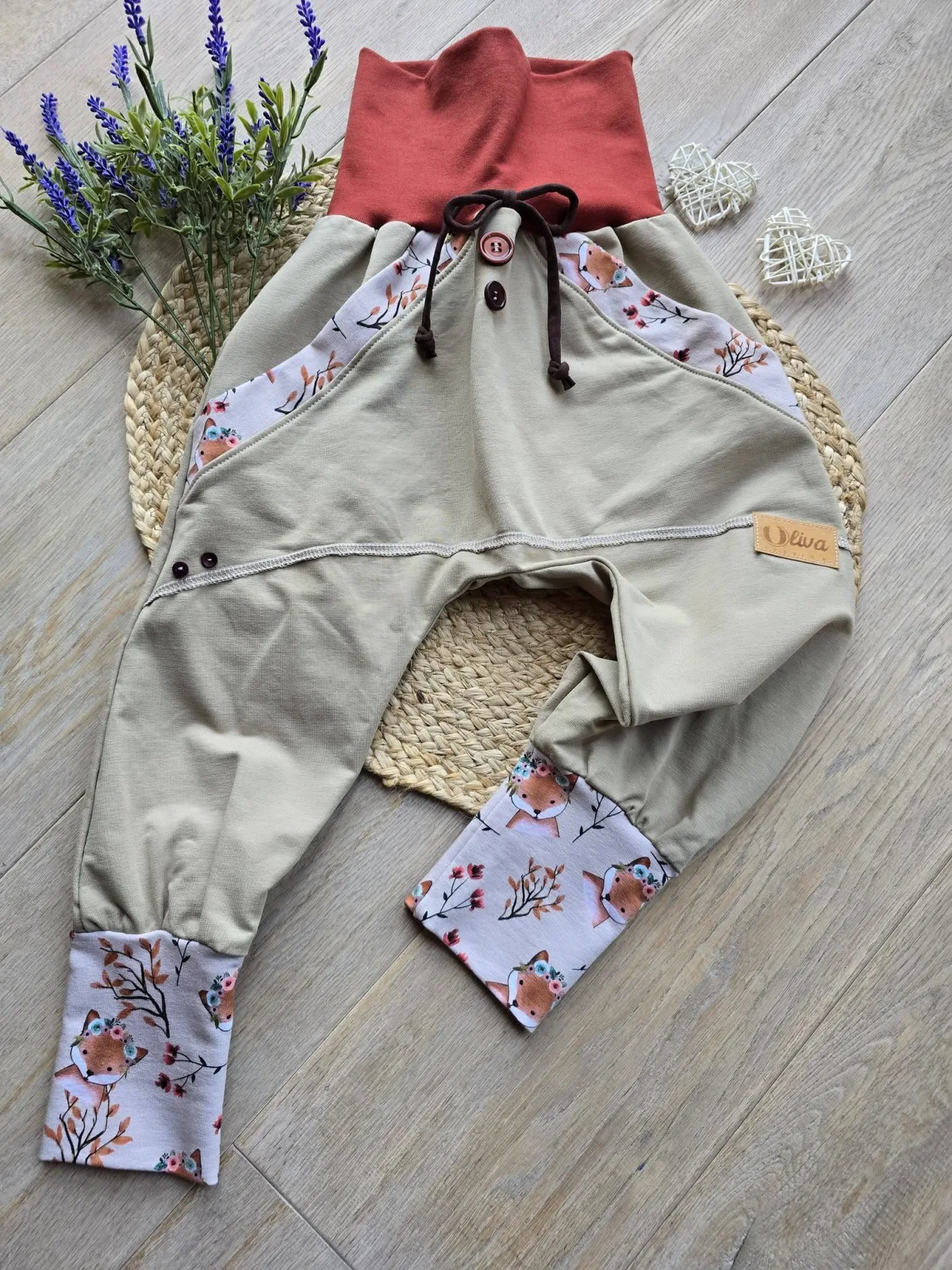 Organic Sweat Kinder Pumphose Gr.104/110 Mitwachshose Fuchs