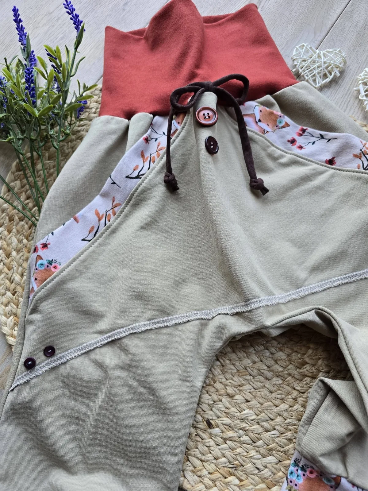Organic Sweat Kinder Pumphose Gr.104/110 Mitwachshose Fuchs – Bild 3