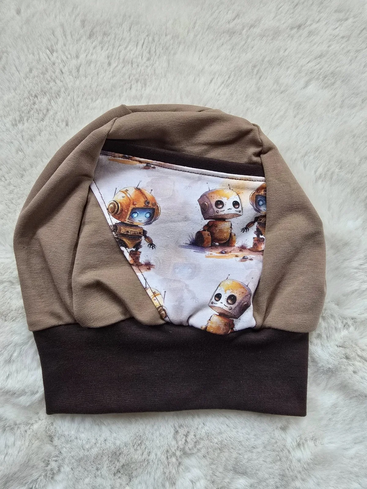 Beanie Mütze KU.48-52 Kindermütze Jersye Sweat Bio Robot – Bild 4