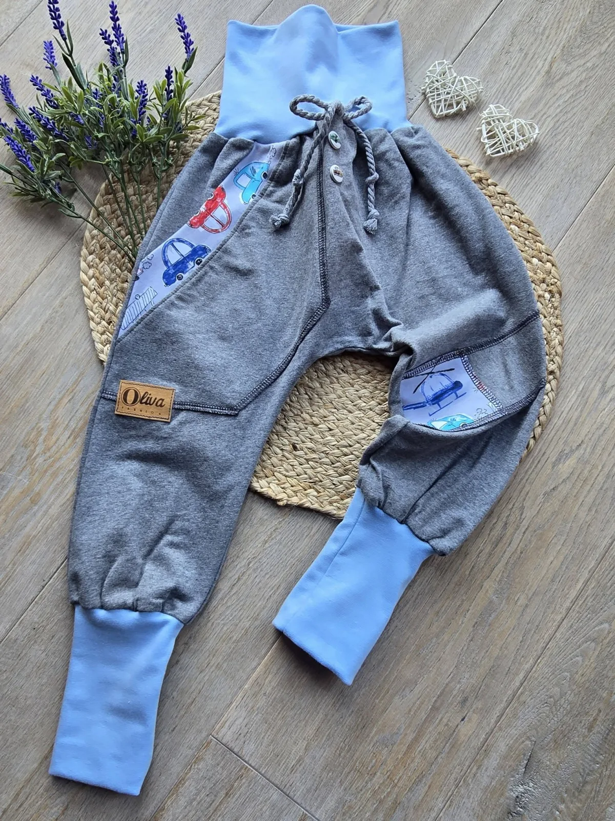 Sweat Organic Pumphose Jungen Unikat 104/110 Mitwachsend Auto