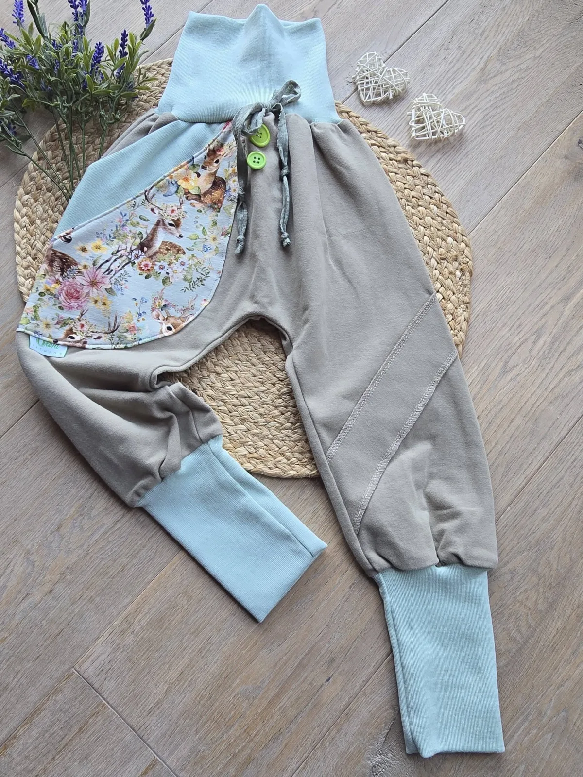 Sweat Organic Kinder Mädchen Pumphose Unikat 104/110 Waldtiere