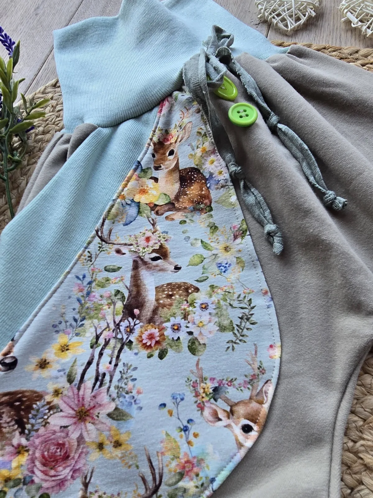 Sweat Organic Kinder Mädchen Pumphose Unikat 104/110 Waldtiere – Bild 5