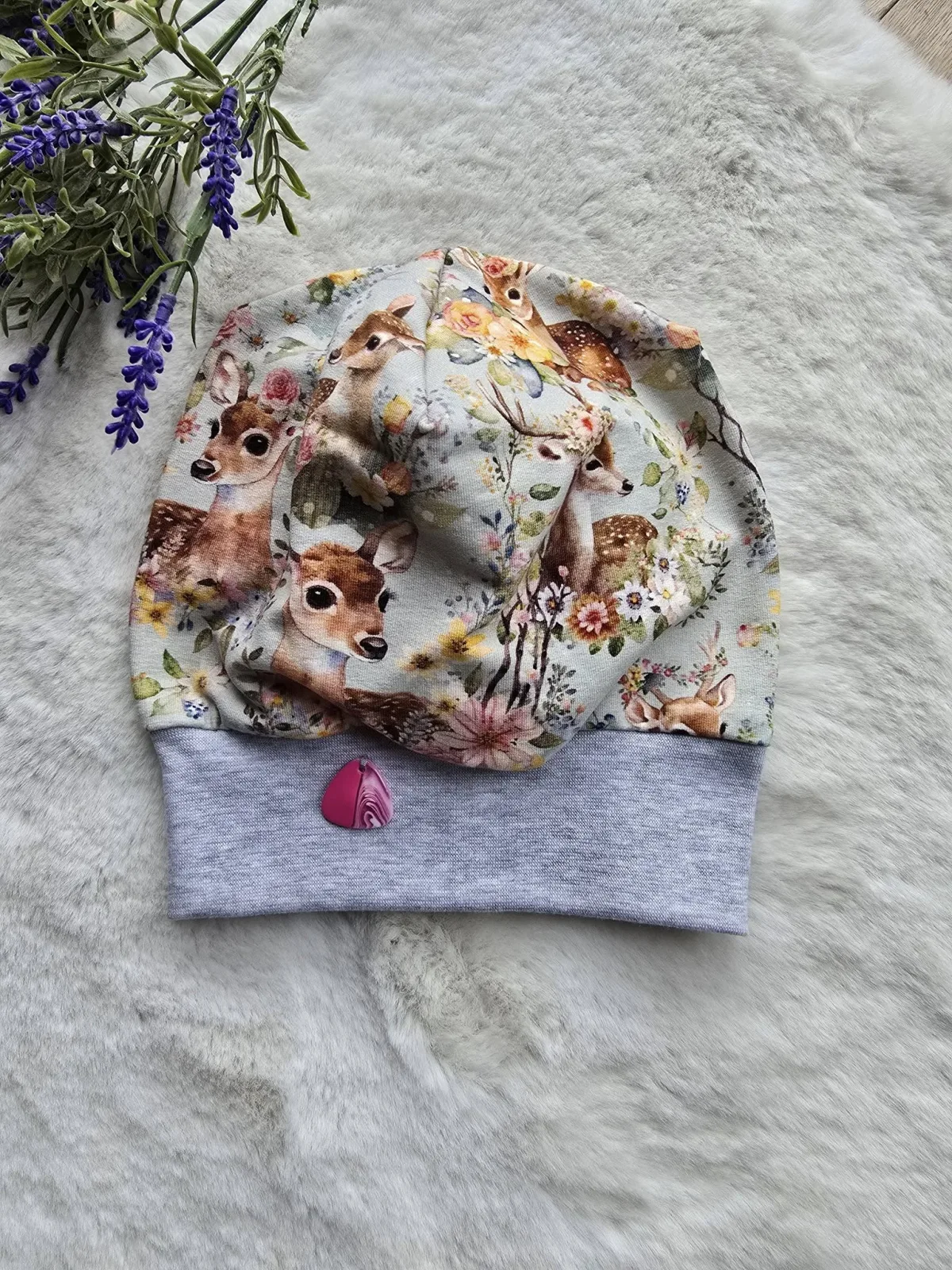 Beanie Mädchen Sweat Organic KU.48-52 Waldtiere einlagig