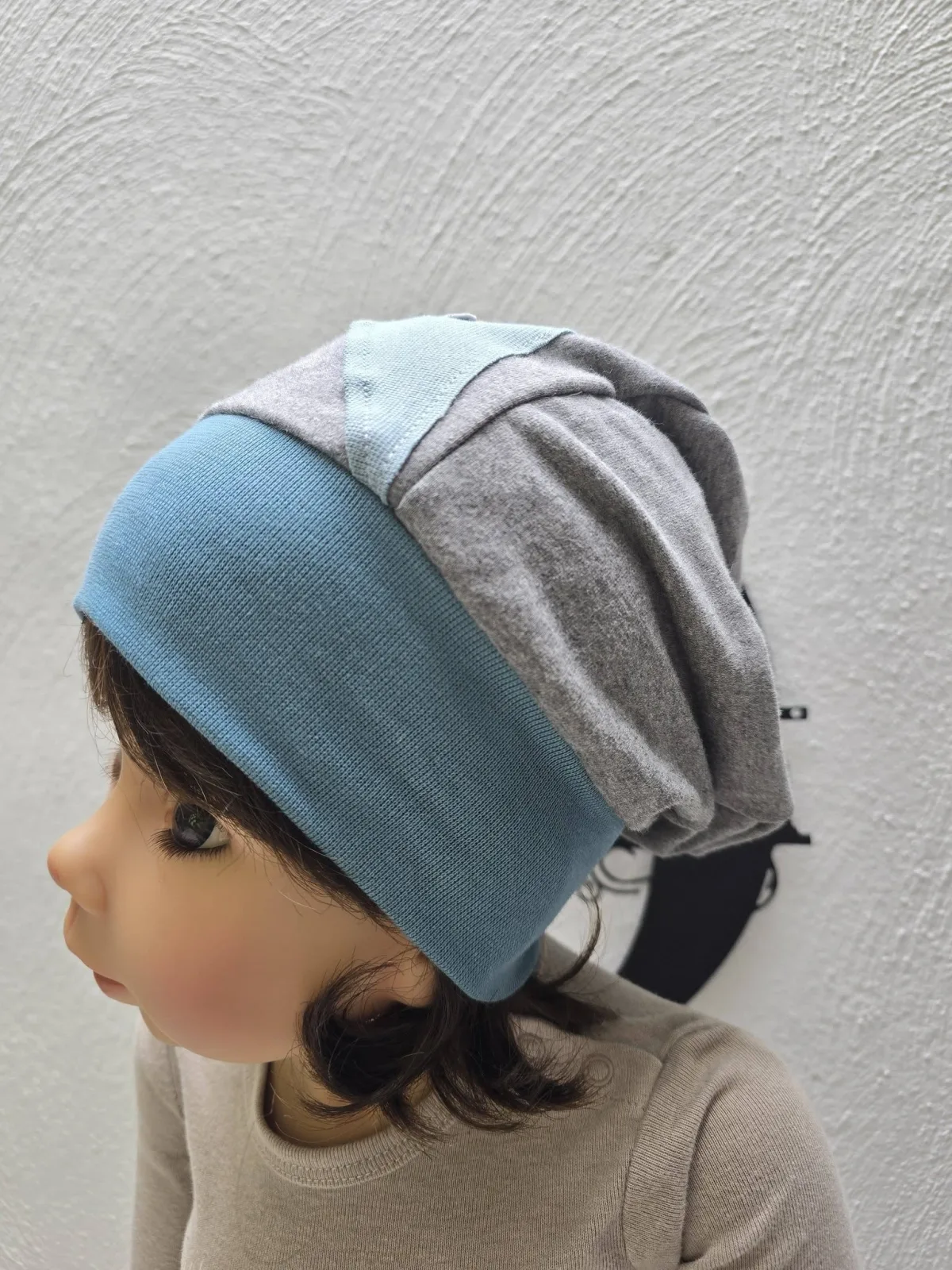 Organic Sweat Beanie Mütze Kinder Grau KU.46-50 cm Dino – Bild 2