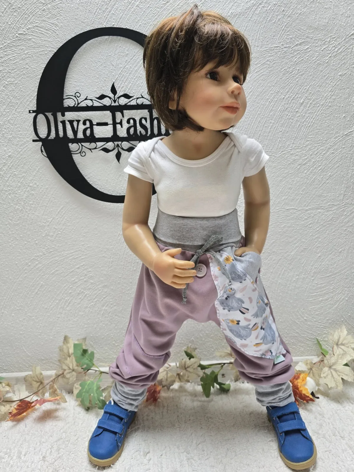 Organic Pumphose Sweat Gr.104/110 Altrosa mit Tiere – Bild 6