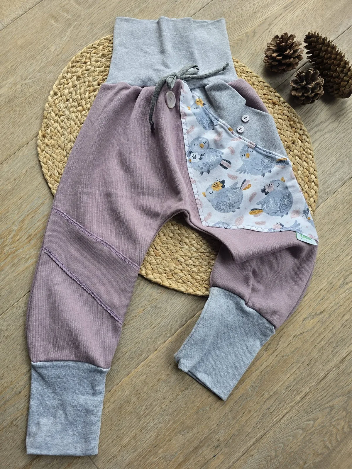 Organic Pumphose Sweat Gr.104/110 Altrosa mit Tiere – Bild 2