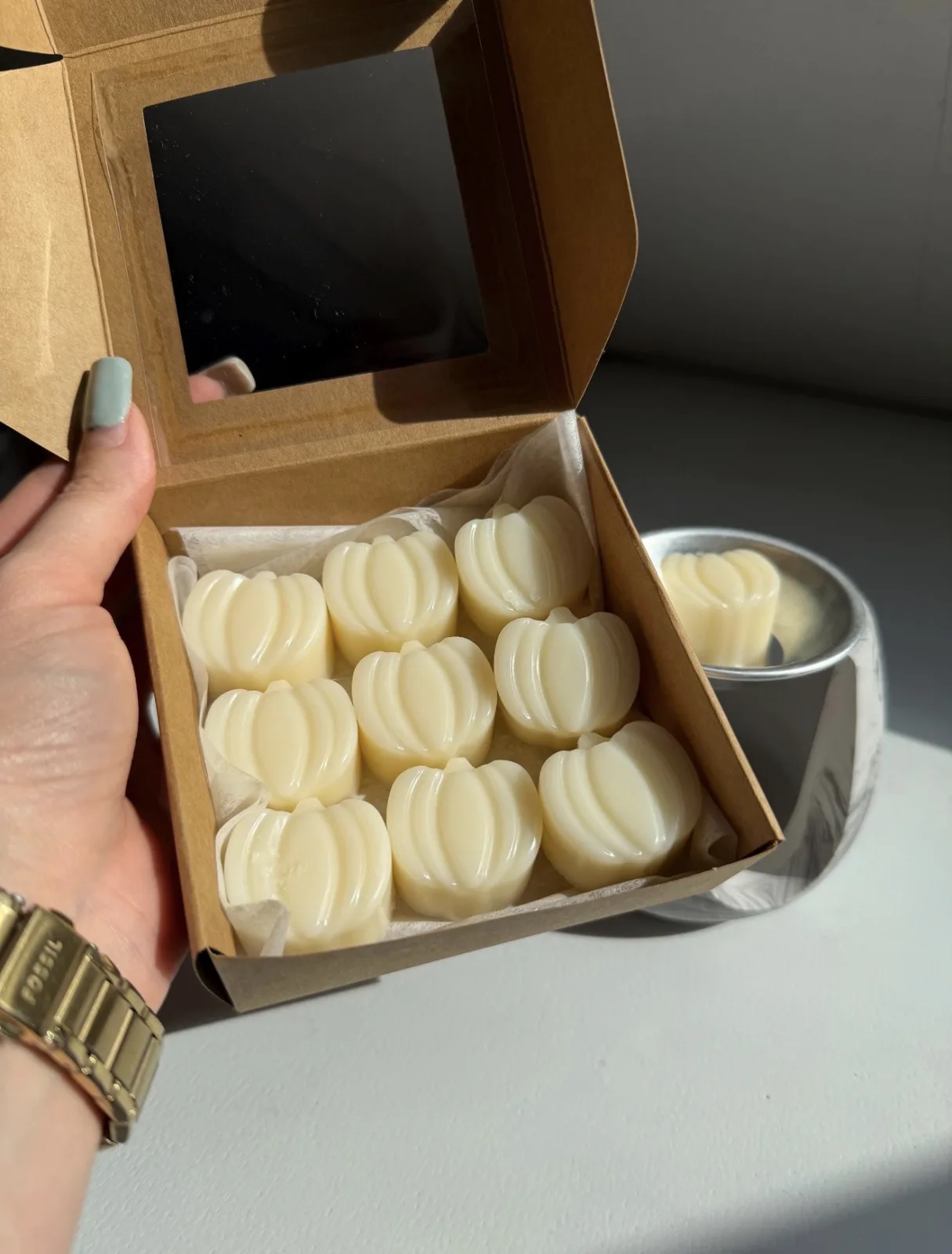 Pumpkin Spice Wax Melts | Kürbis Zimt Duftwachs | 9 Mini Kürbisse | 100% Sojawachs | Herbst Duftmelts | Geschenkidee – Bild 2
