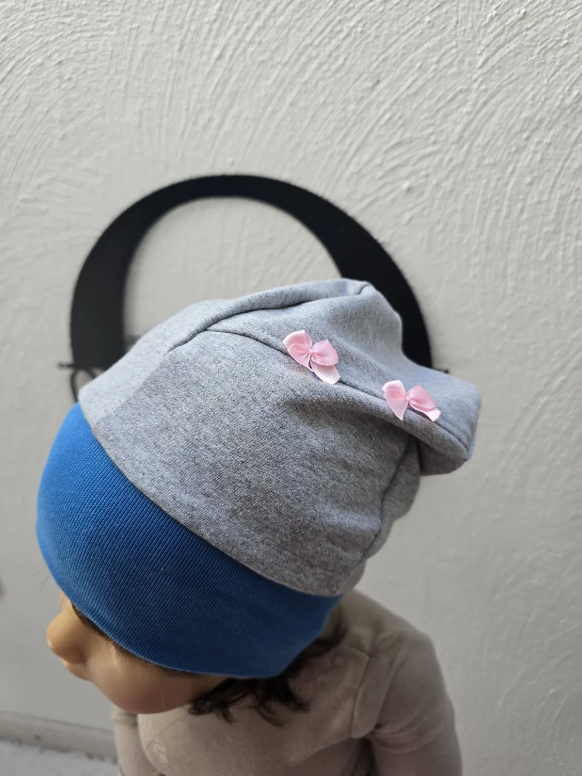 Sweat Bio Pumphose 92/98 Grau/Rosa Mitwachsend Unikat Mädchen – Bild 3