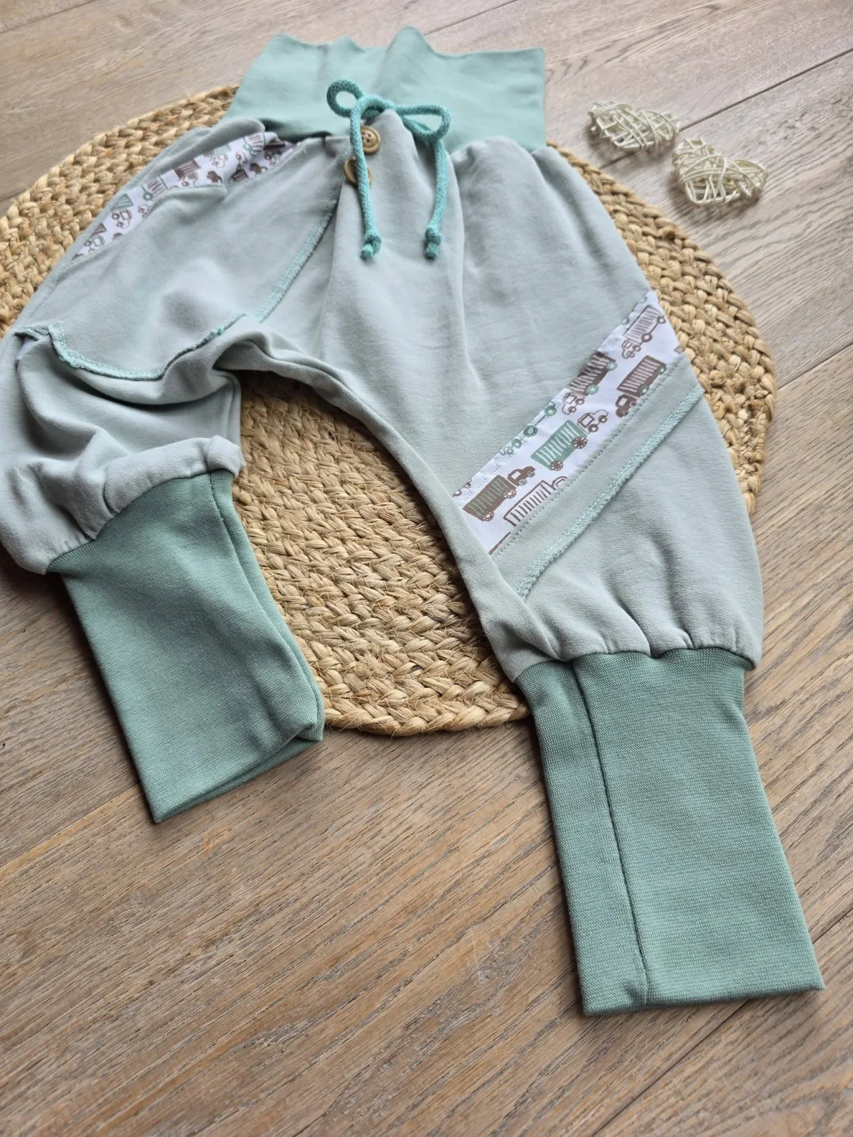 Sweat Bio Pumphose 92/98 Hellgrün Unikat für Jungen LKW – Bild 7