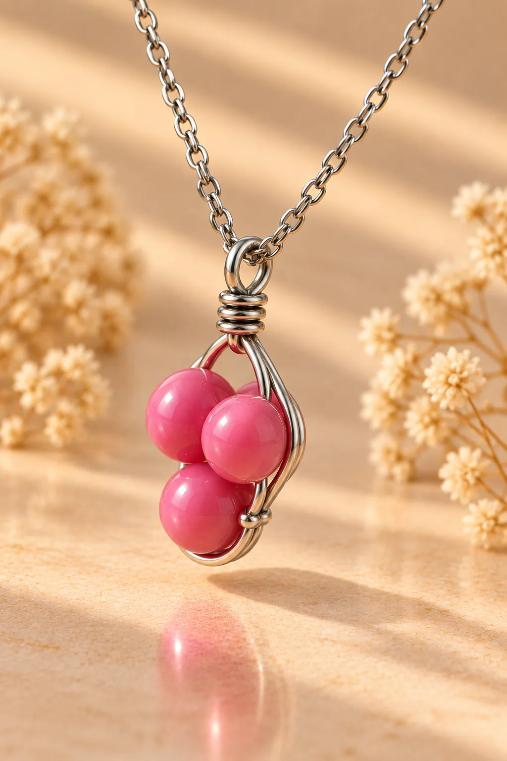 Halskette Perlen Eleganz – Handgemacht – Weiße & goldene Perlen – Silberfarbene Kette – Bild 3