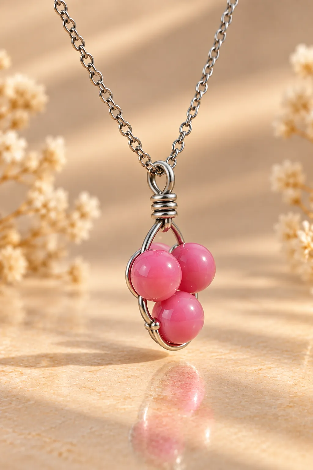 Halskette Perlen Eleganz – Handgemacht – Weiße & goldene Perlen – Silberfarbene Kette – Bild 2