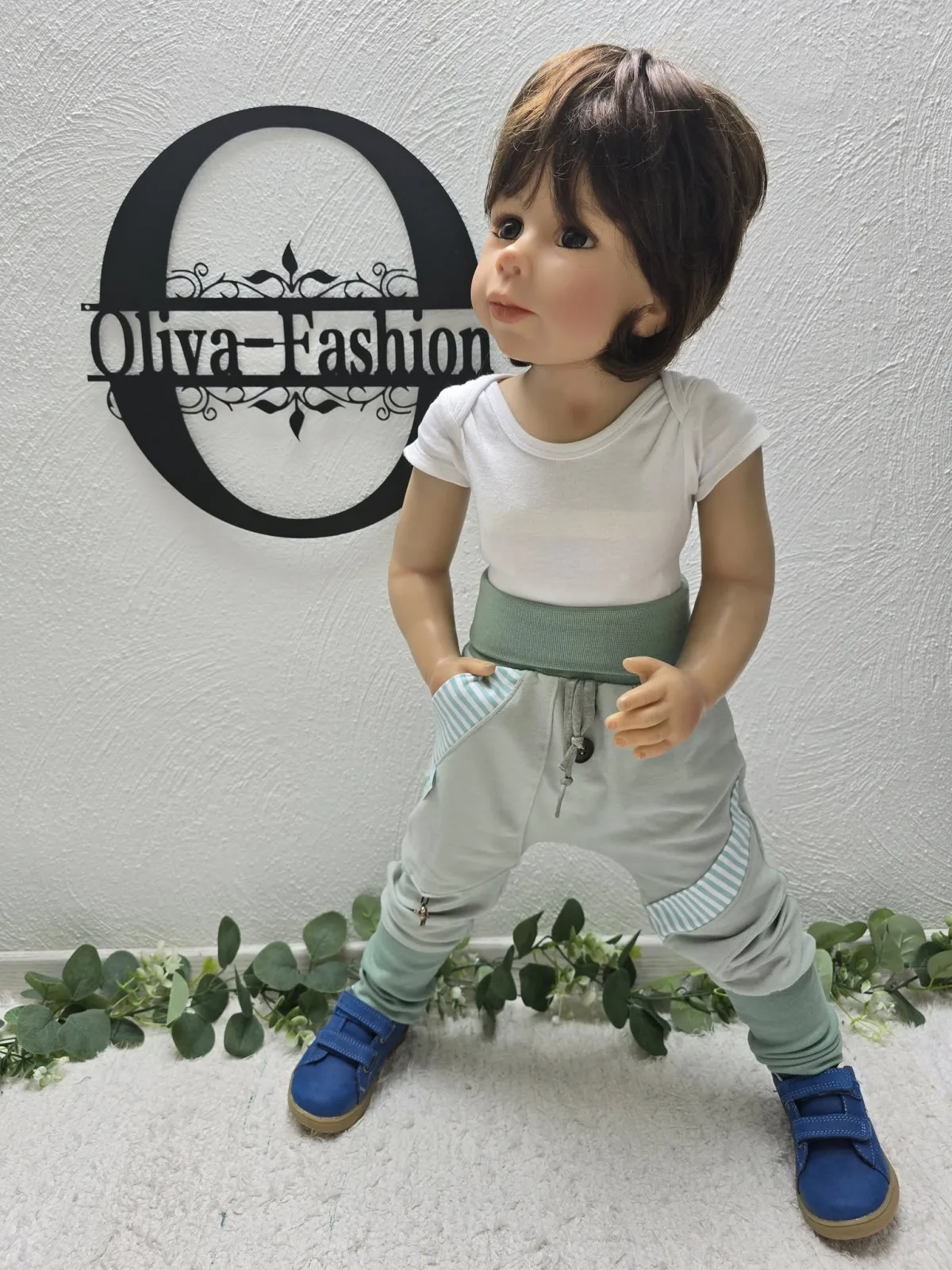 Organic Sweat Pumphose 92/98 Hellgrün – Unikat Unisex – Bild 6