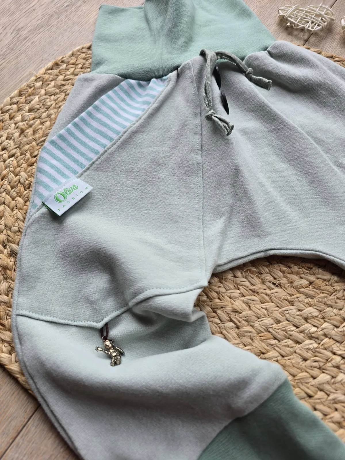 Organic Sweat Pumphose 92/98 Hellgrün – Unikat Unisex – Bild 3