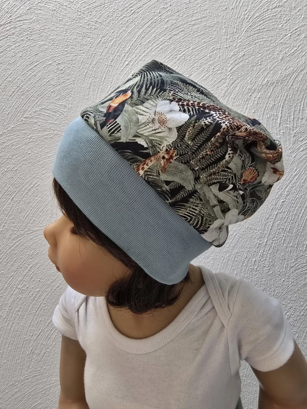 Sweat Bio Beanie Mütze KU.46-50 gefüttert Unisex Waldtiere