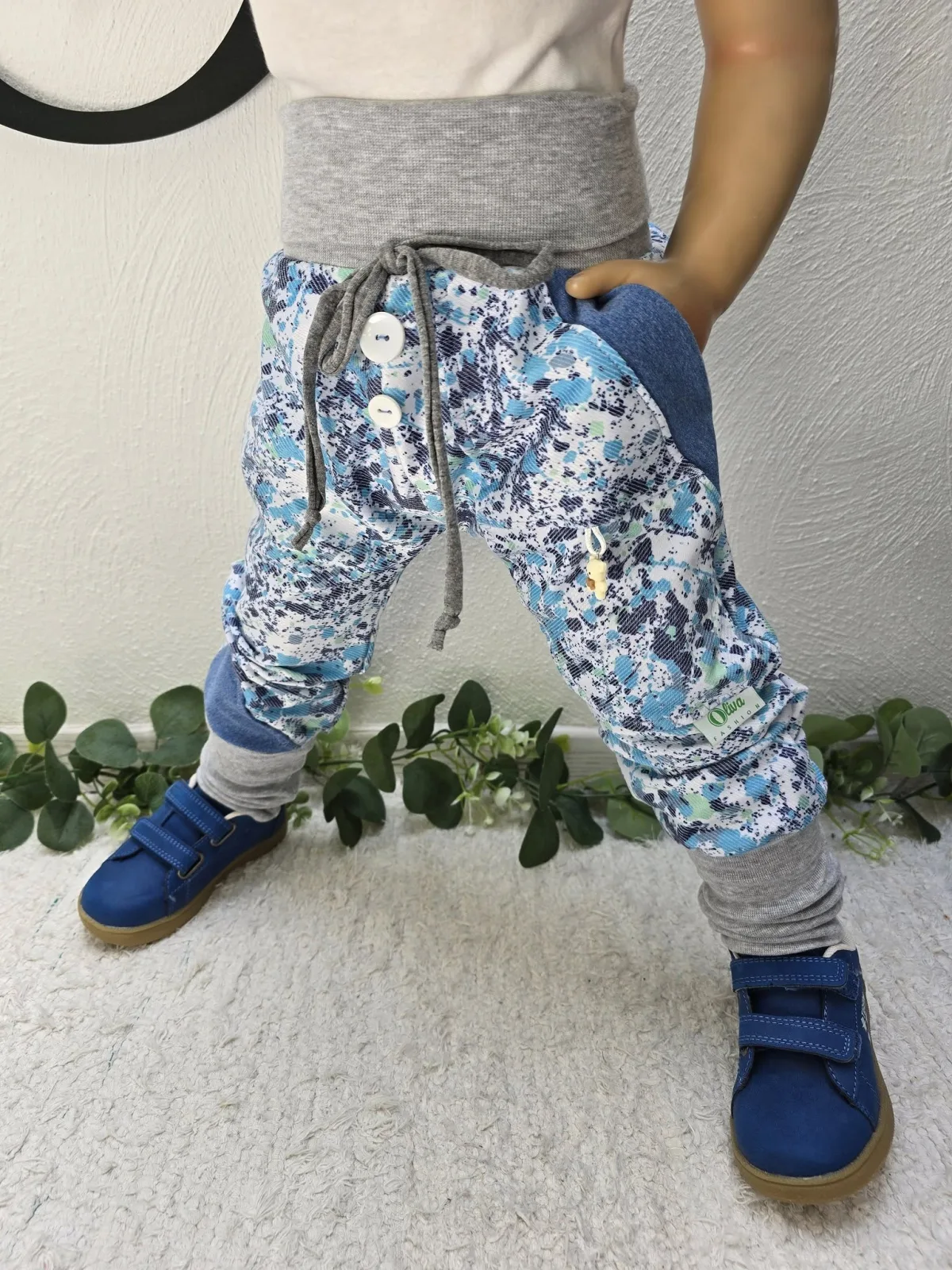 Jeans Pumphose Kinder Unikat Gr.92/98 – Denim Blau, Unisex