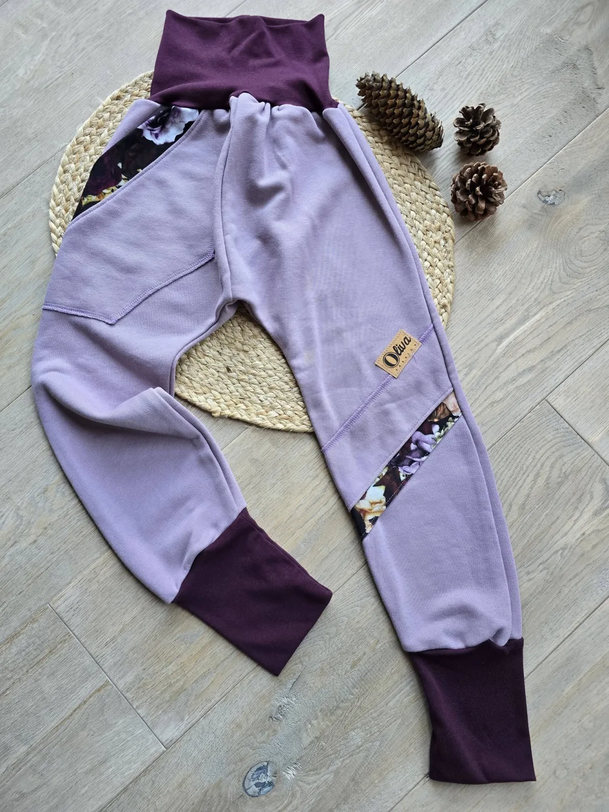 Mädchen Pumphose Blumen 128/134 Organic dickerem Sweat Übergang