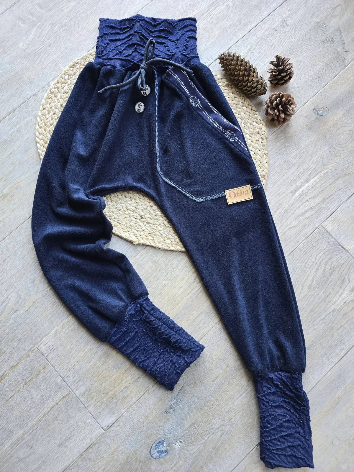 Baumwolle Frottee Pumphose Gr.128/134 Unikat Unisex Übergang