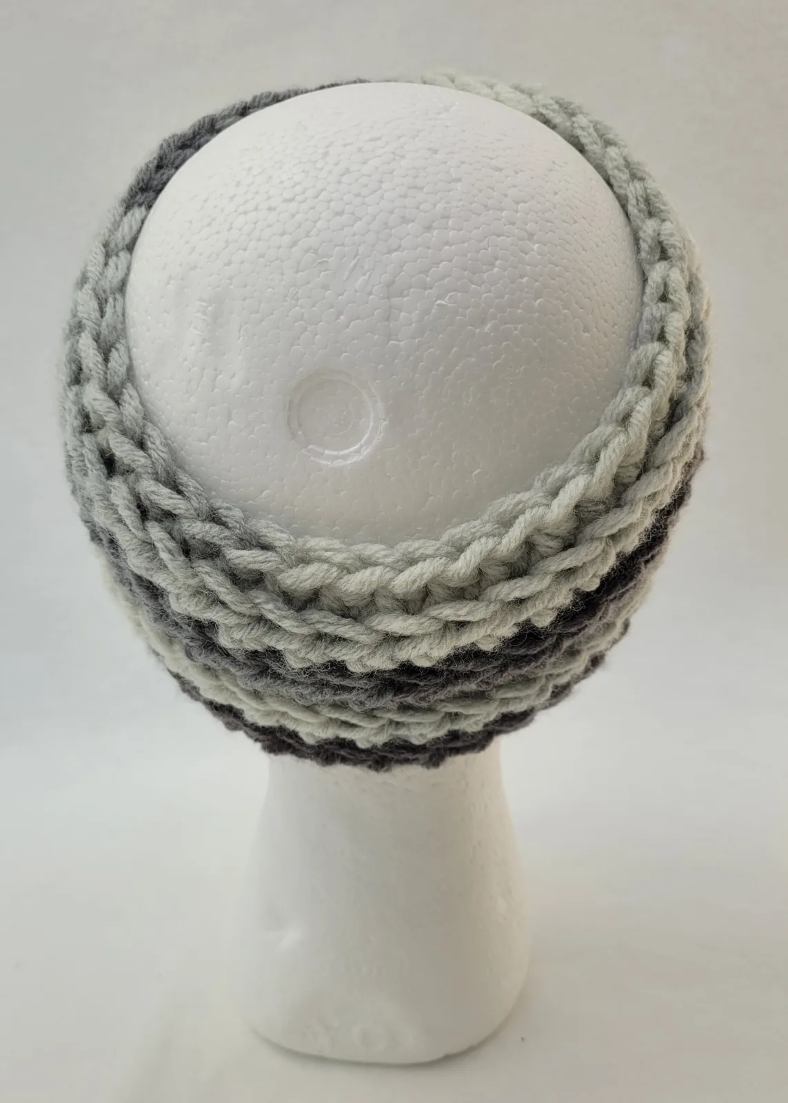 2-teiliges Winter Set Grautönen für Damen Stirnband KU 52–56cm und Halswärmer -dicke Mischwolle (20% Wolle) handgehäkelt – Bild 13