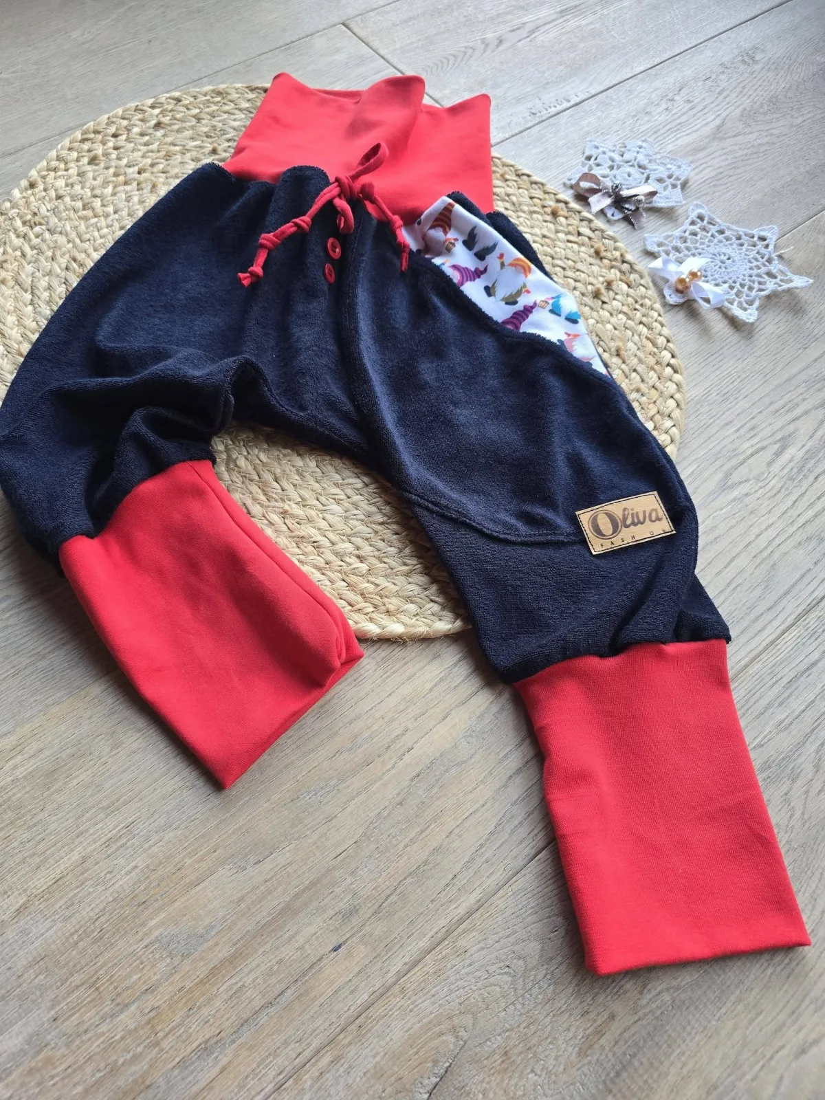 Frottee Kinderhose Übergang Gr.86/92  mitwachsend Zwergen – Bild 4