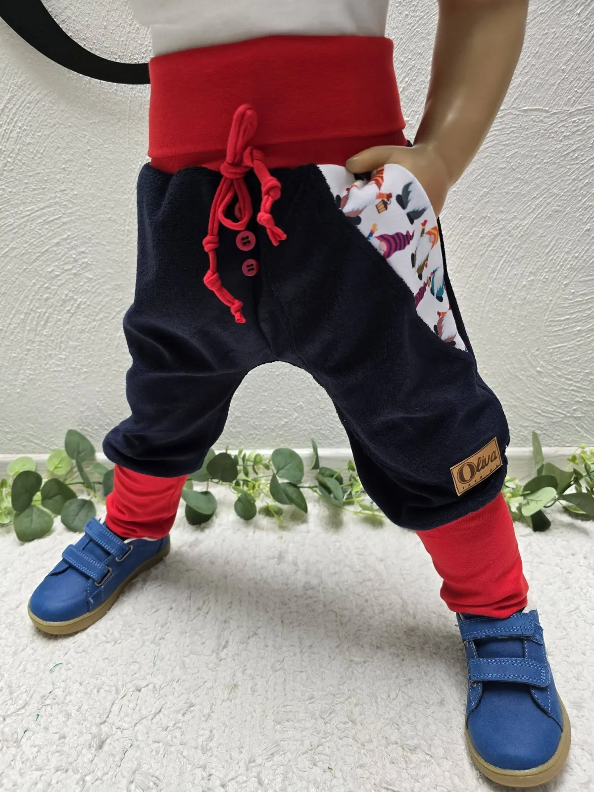 Frottee Kinderhose Übergang Gr.86/92  mitwachsend Zwergen