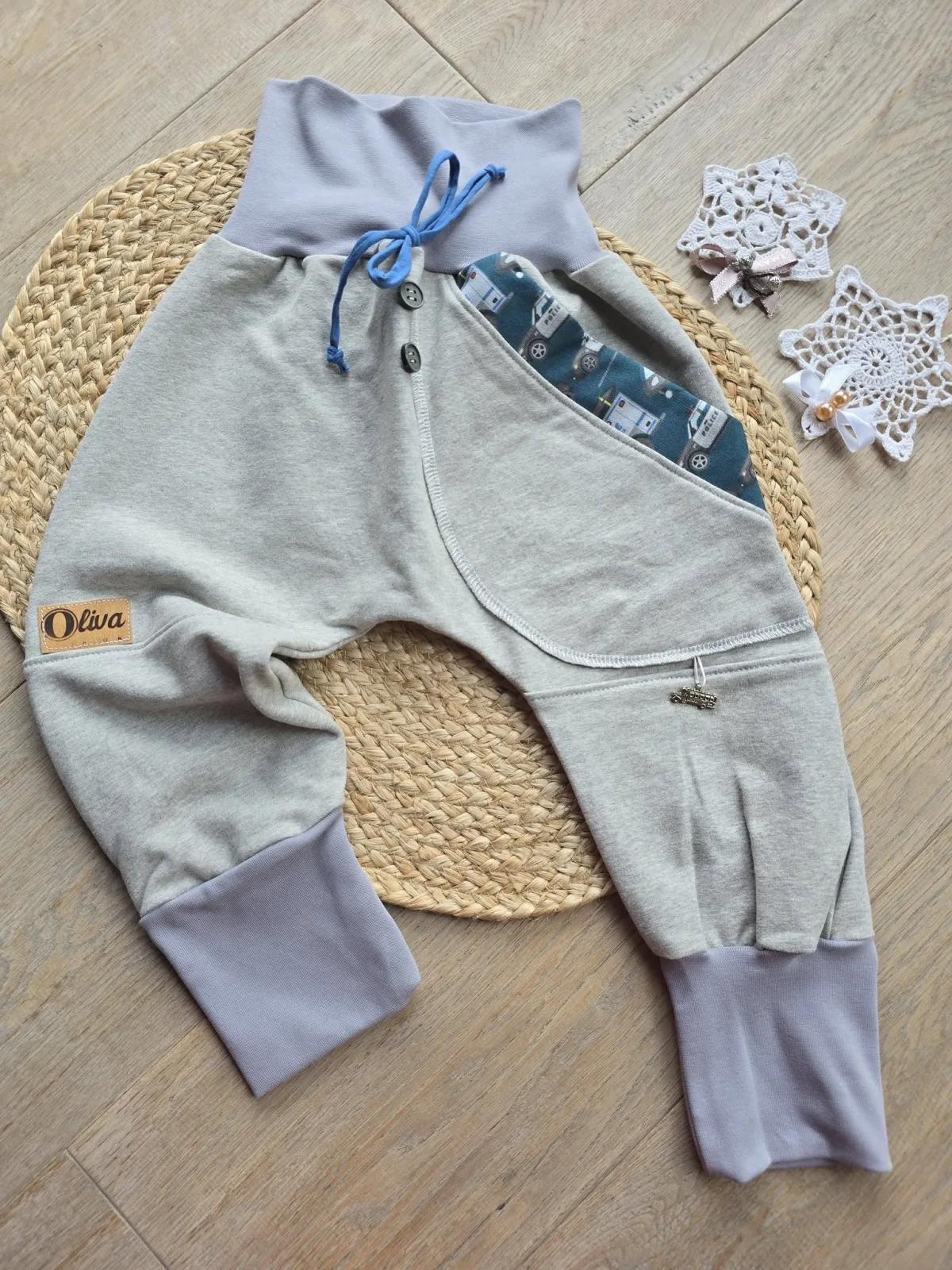 Kuschelige Jungen Pumphose, angerautem Wintersweat Gr.92/98 warm Police – Bild 2