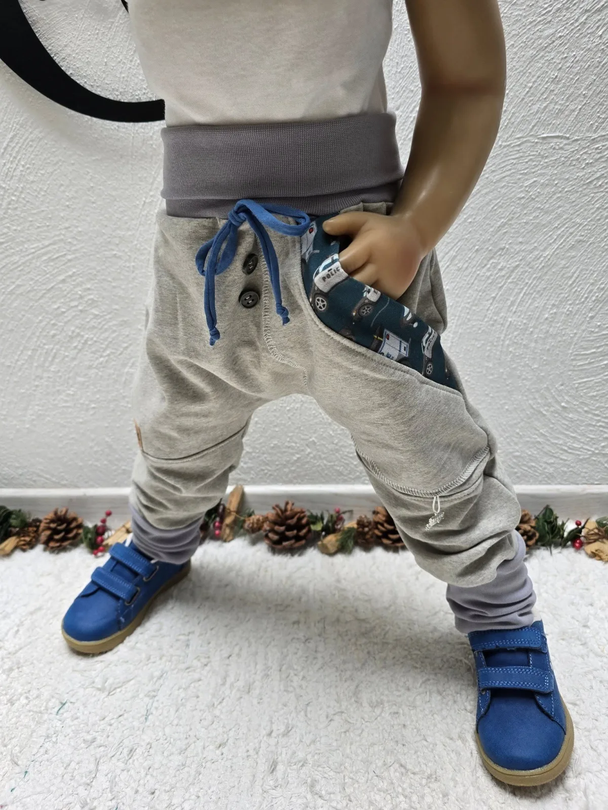 Kuschelige Jungen Pumphose, angerautem Wintersweat Gr.92/98 warm Police