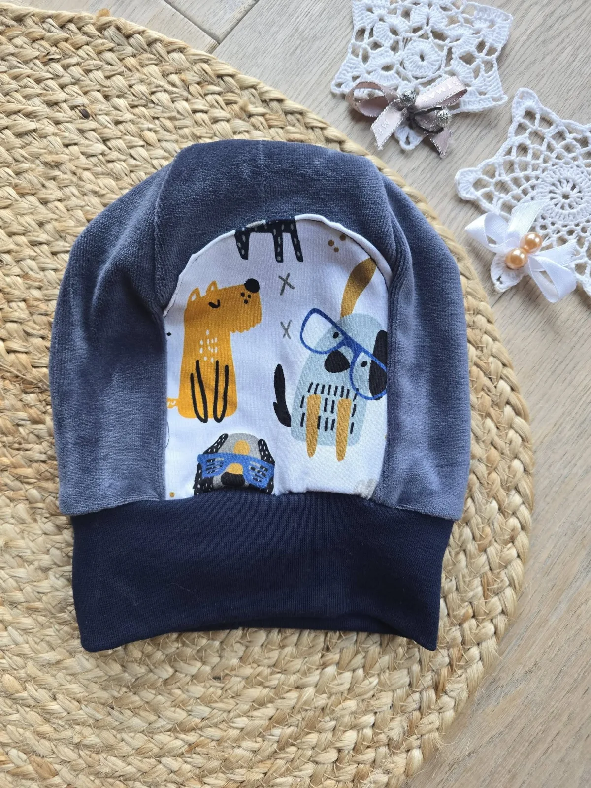 Pumphose angerautem Wintersweat Gr.86/92 warm, mitwachsend – Bild 3