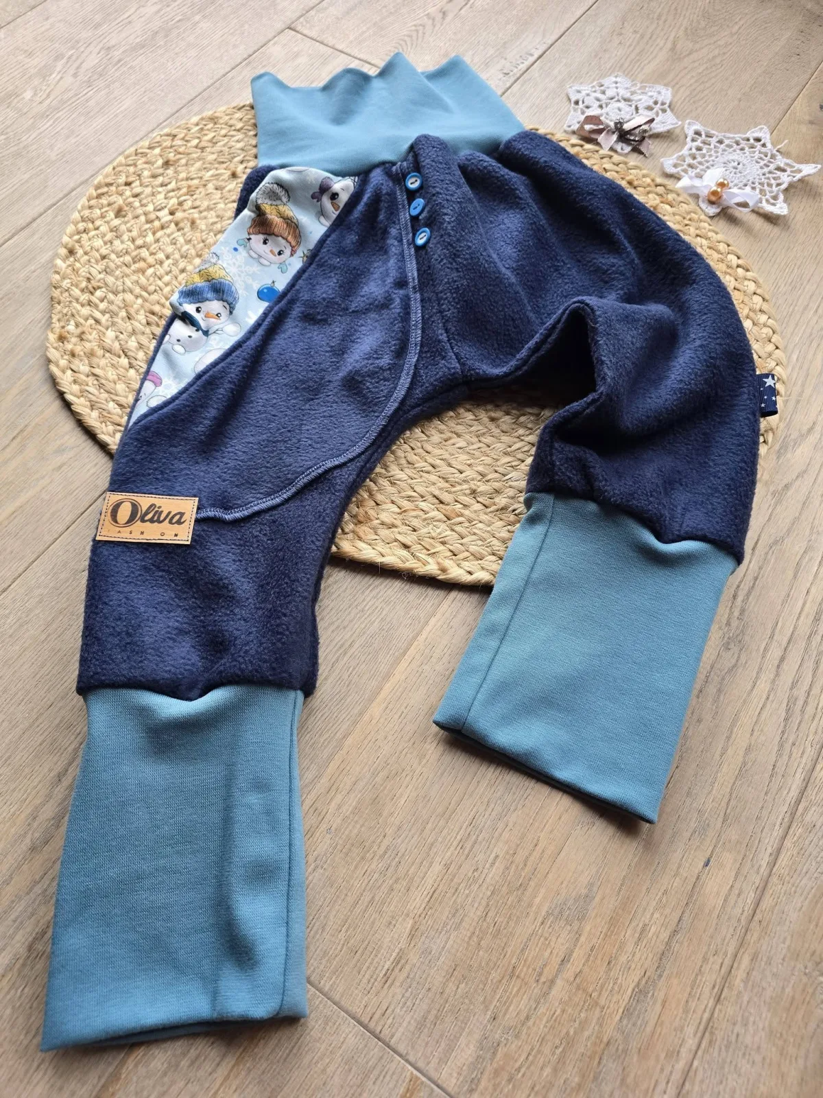 Warme Pumphose Gr.92/98 Polarfleece Winterhose Schneemann Unisex – Bild 5