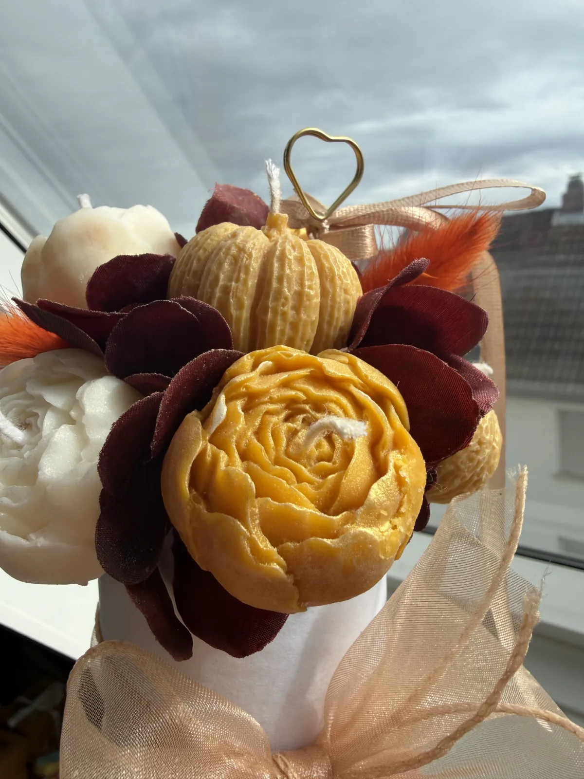Duftkerzen Blumenstrauß aus 9 Sojawachs Kerzen | Kürbis Zimt & Blumen Duft | Herbst Deko | Kerzenstrauß | Geschenk für Sie – Bild 5