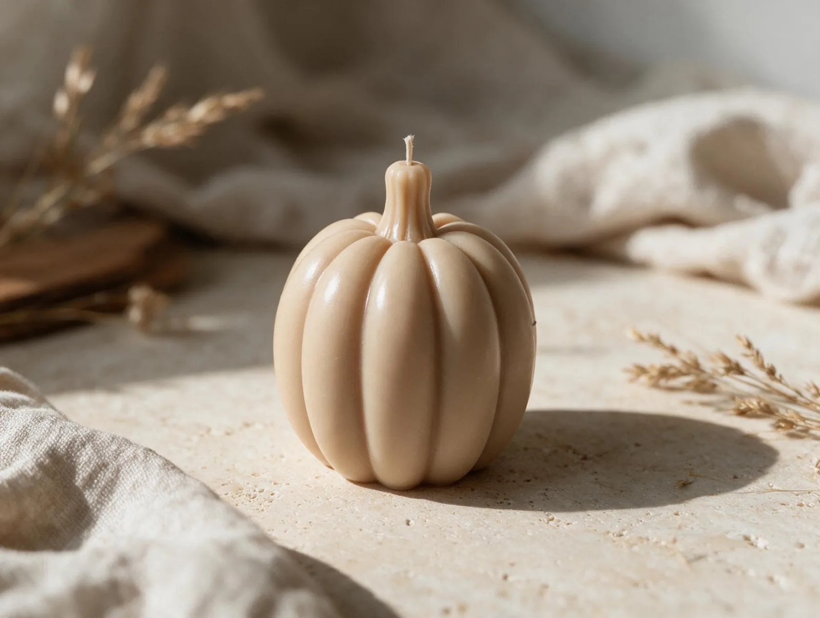 Kürbis Kerze aus Rapswachs – Herbstdeko & Geschenkidee