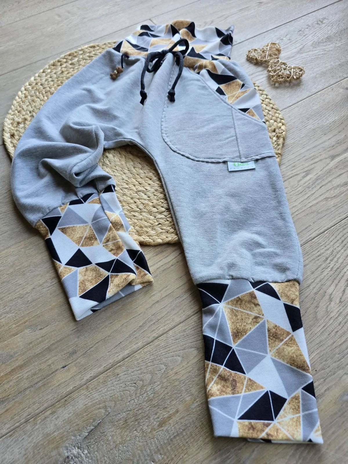 Organic Sweat Pumphose Gr.98/104 Mädchen Grau Geometrisch – Bild 5