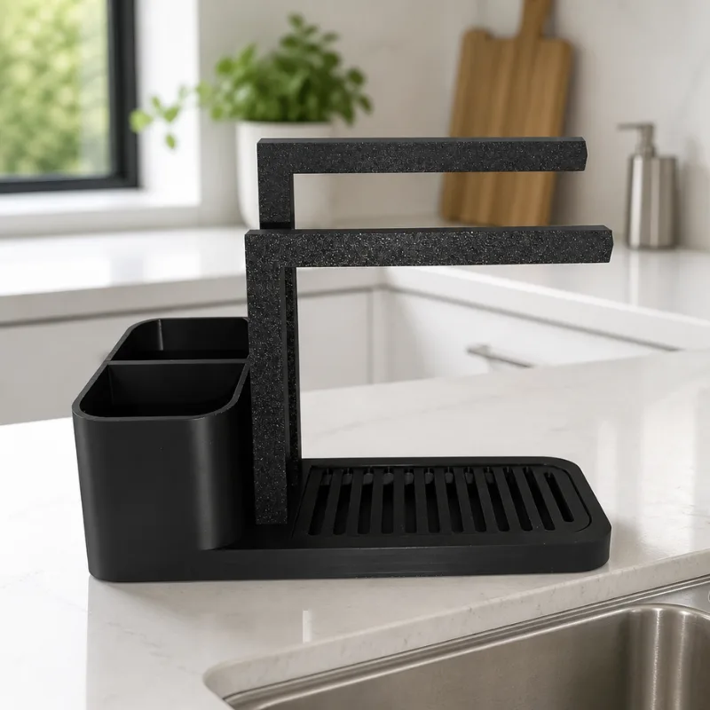2-in-1 Küchenorganizer – Abtropfgestell & Besteckhalter