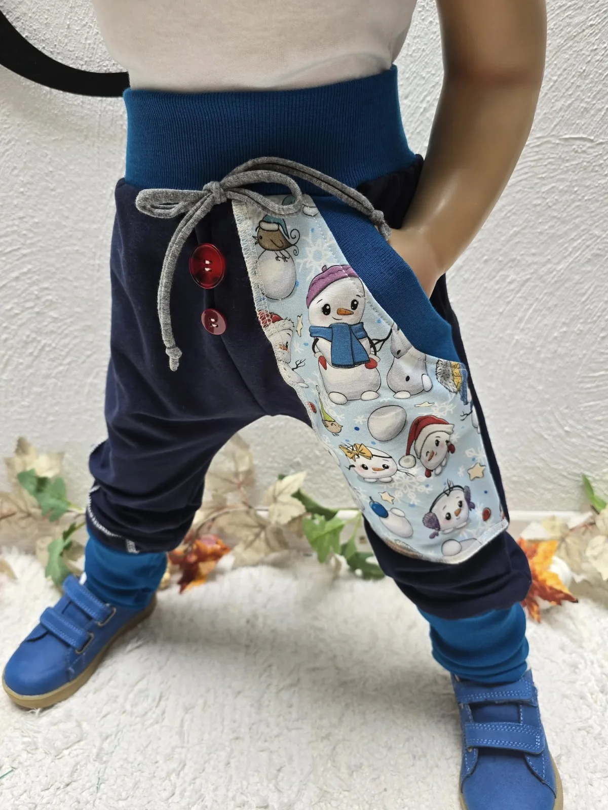 Organic Pumphose Sweat Gr.98/104 Übergangshose mit Schneemann – Bild 2