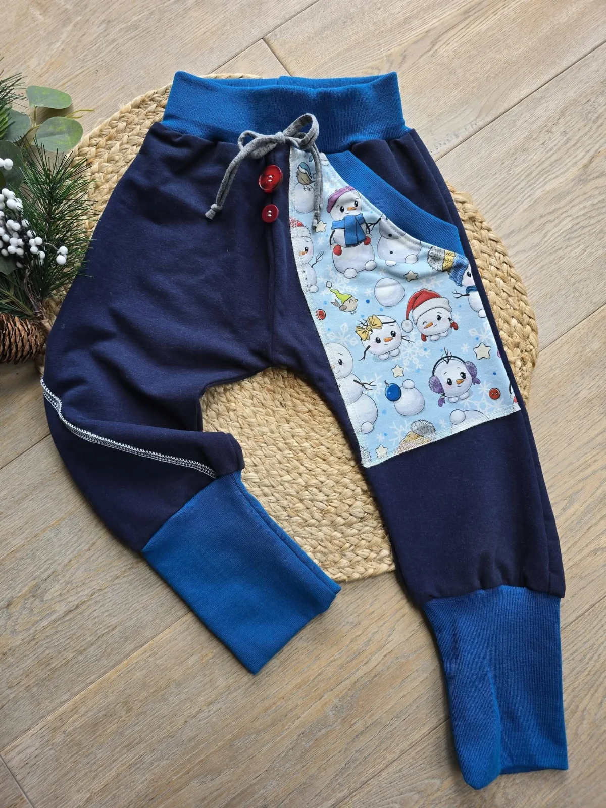 Organic Pumphose Sweat Gr.98/104 Übergangshose mit Schneemann