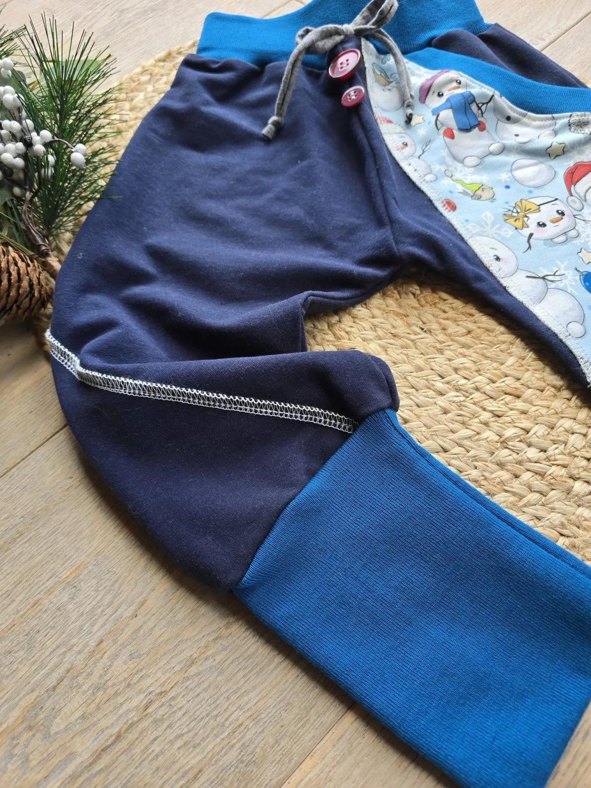 Organic Pumphose Sweat Gr.98/104 Übergangshose mit Schneemann – Bild 4