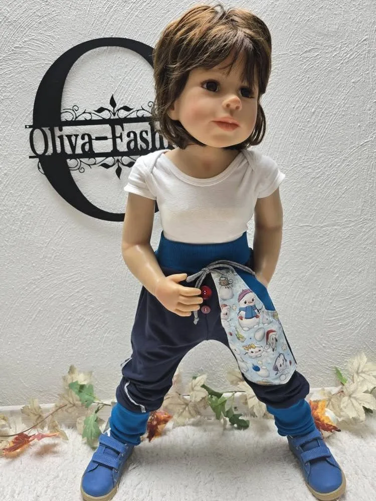 Organic Pumphose Sweat Gr.98/104 Übergangshose mit Schneemann – Bild 6