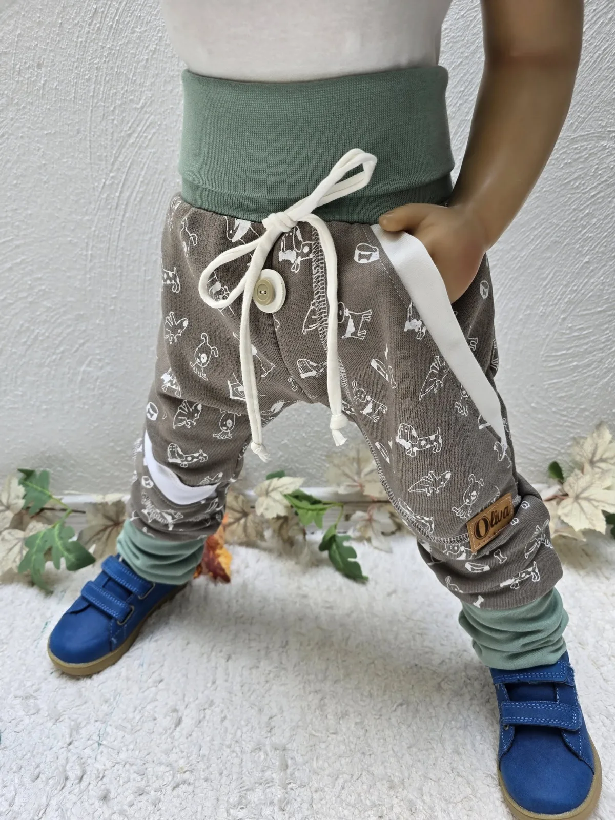 Pumphose mit Tiere Gr.98/104 Organic dickerem Sweat Übergang