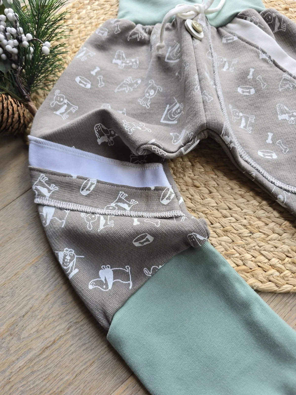 Pumphose mit Tiere Gr.98/104 Organic dickerem Sweat Übergang – Bild 4