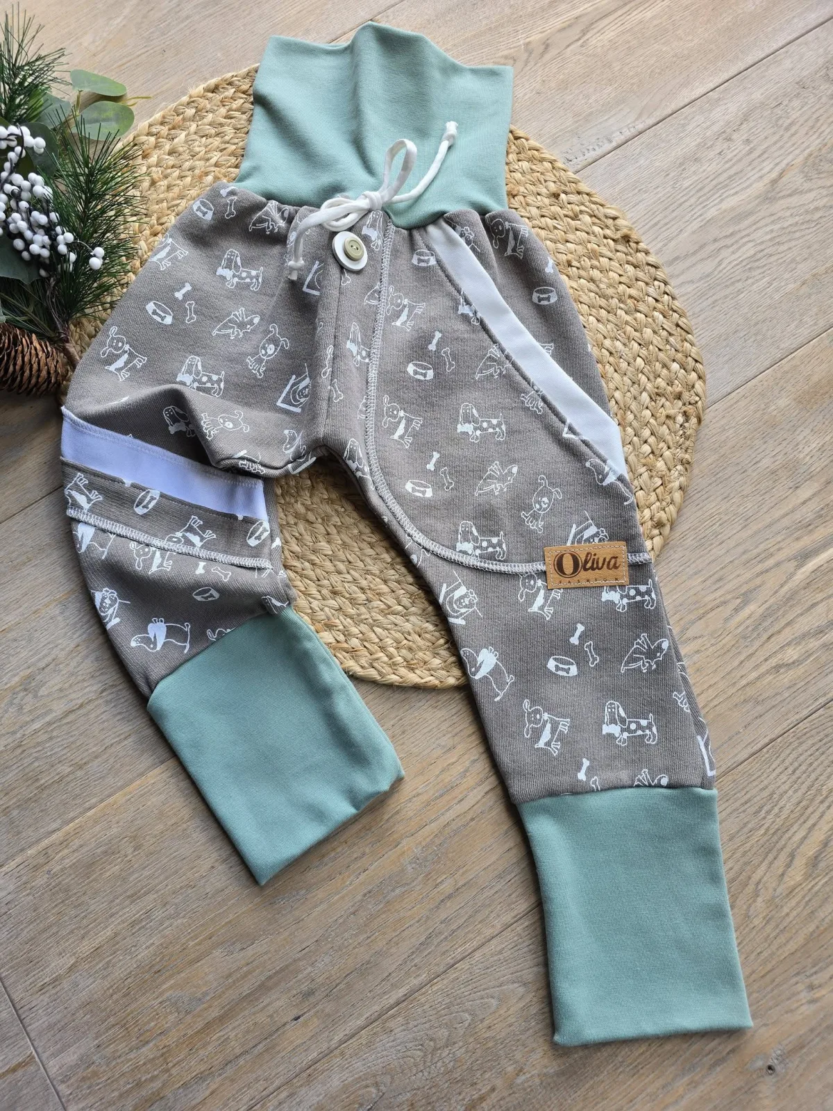 Pumphose mit Tiere Gr.98/104 Organic dickerem Sweat Übergang – Bild 2