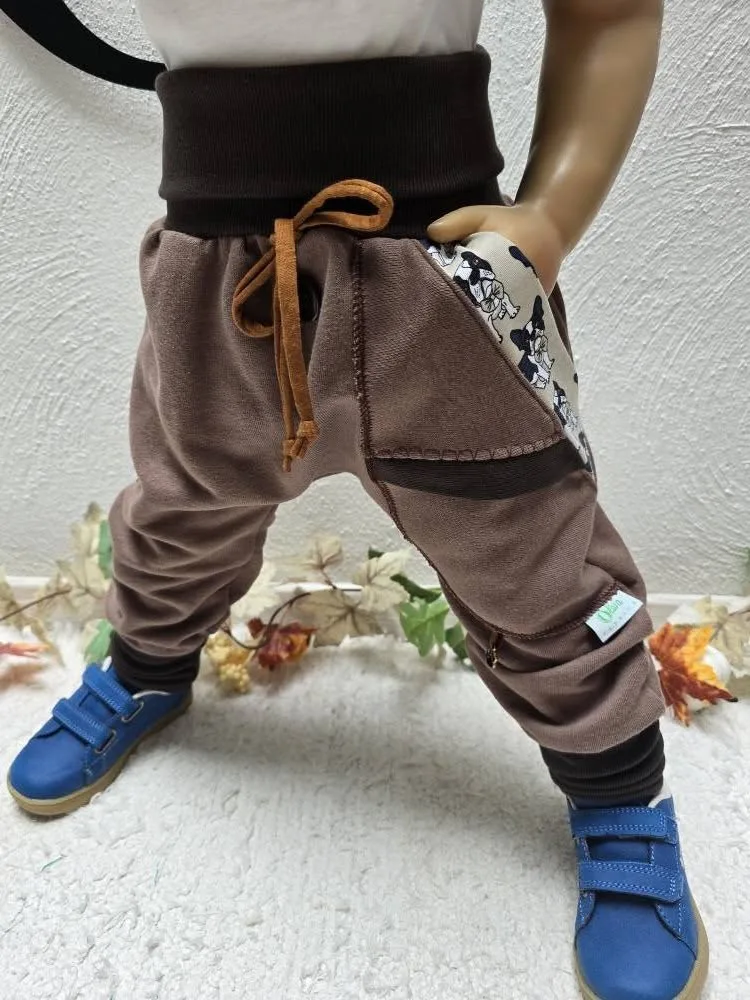 Pumphose mit Tiere Gr.98/104 Organic dickerem Sweat Übergang