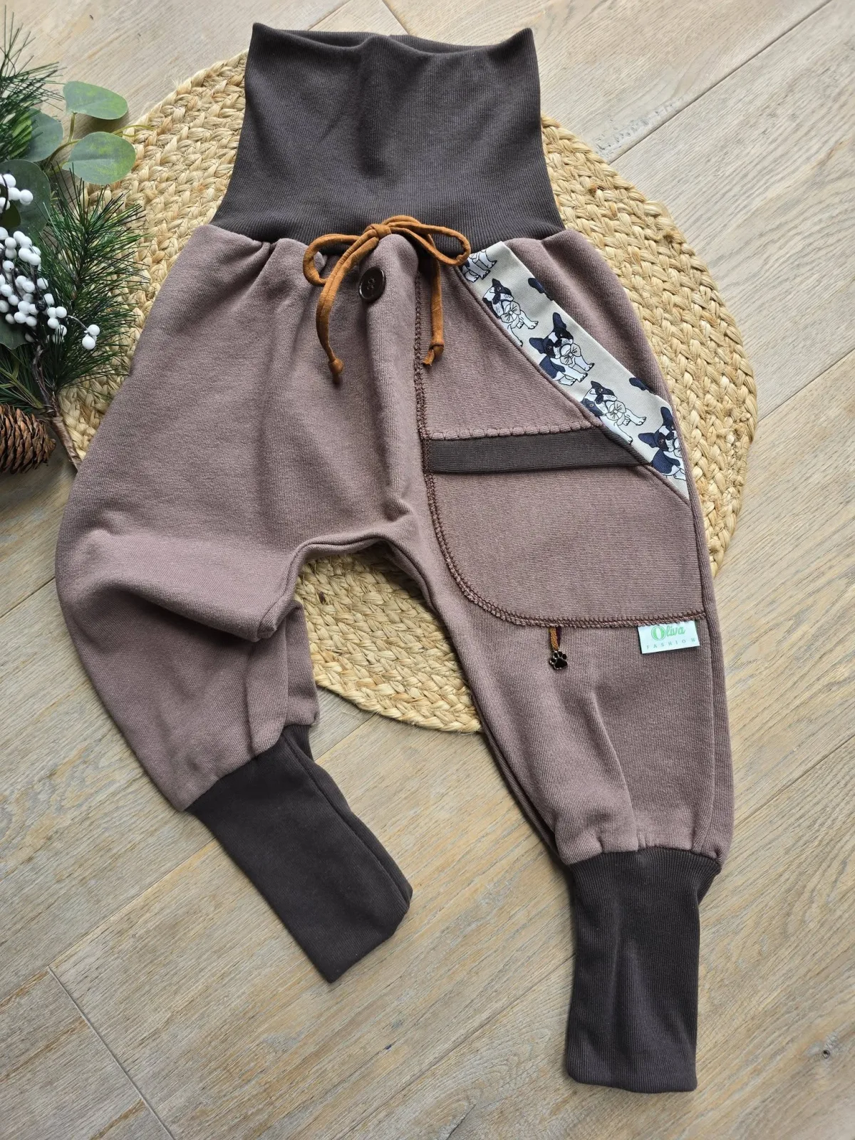 Pumphose mit Tiere Gr.98/104 Organic dickerem Sweat Übergang – Bild 2